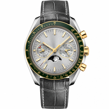 Speedmaster Moonphase 44.25 mm, steel – yellow gold with leather strap