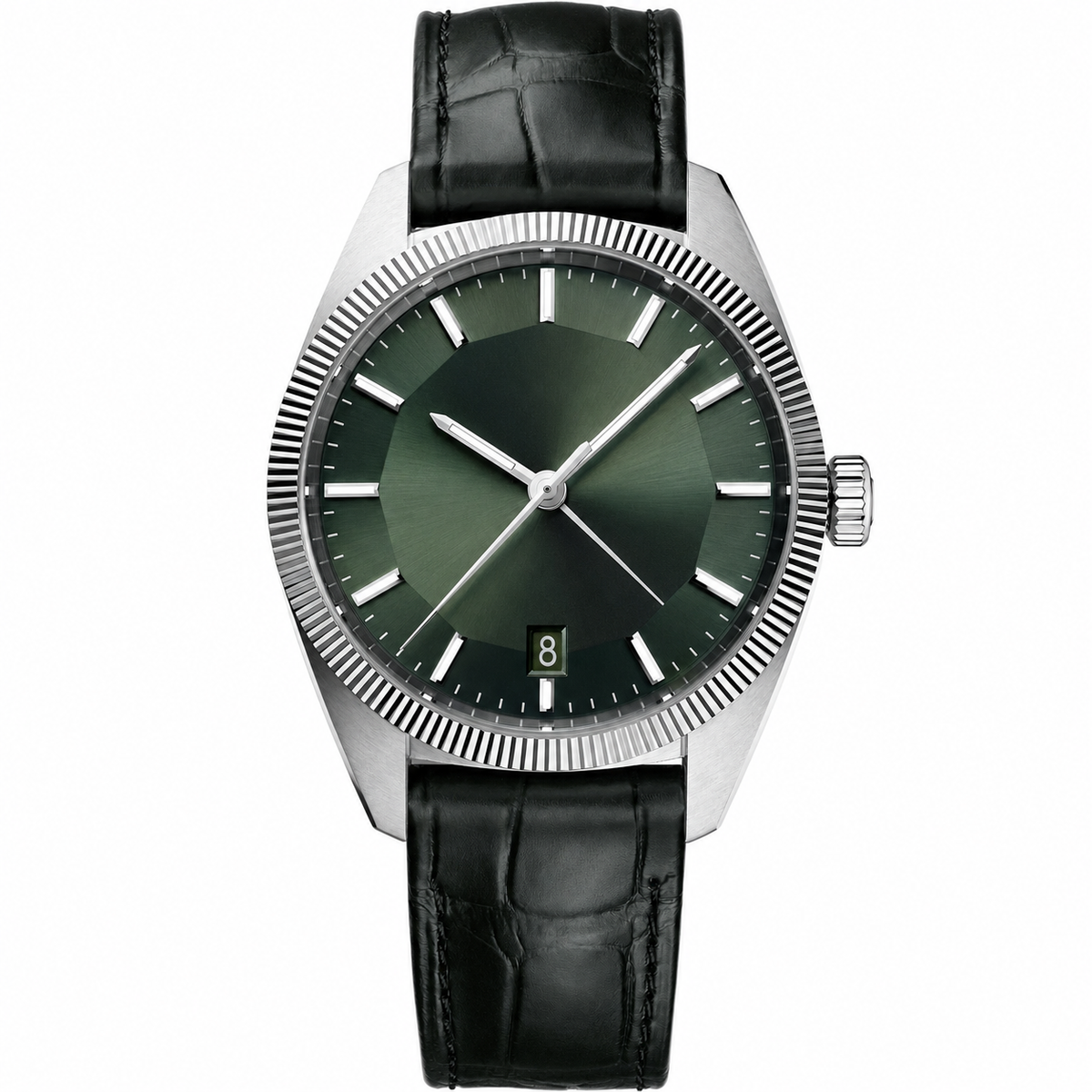 Calendar Dress Watch Green Black Leather 41mm product photo