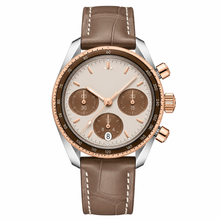 Speedmaster 38 mm, stål – Sedna™ gull med lænke i skinn