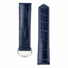 Blaues Uhrenarmband aus Leder 42 mm